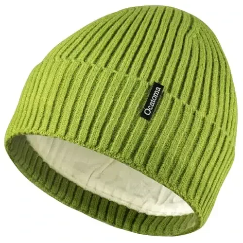 Ocatoma Beanie erkaklar ayollar uchun issiq qishki trikotaj manjetli Beanie yumshoq issiq chang'i shlyapalari Unisex - 1