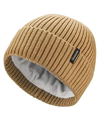 Ocatoma Beanie erkaklar ayollar uchun issiq qishki trikotaj manjetli Beanie yumshoq issiq chang'i shlyapalari Unisex 