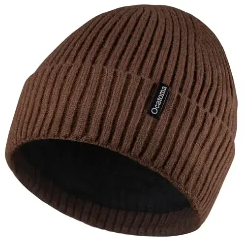 Ocatoma Beanie erkaklar ayollar uchun qishki iliq trikotaj qalpog'i yumshoq iliq chang'i shapkalari Unisex - 1