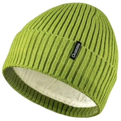 Ocatoma Beanie for Men Women Warm Winter Knit Cuffed Beanie Soft Warm Ski Hats Unisex 
