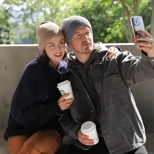 Ocatoma Beanie for Men Women Warm Winter Knit Cuffed Beanie Soft Warm Ski Hats Unisex - 6