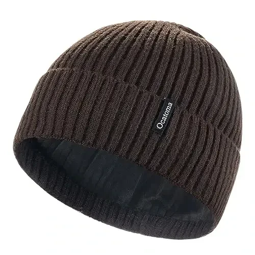Ocatoma Beanie for Men Women Warm Winter Knit Cuffed Beanie Soft Warm Ski Hats Unisex - OCATOMA