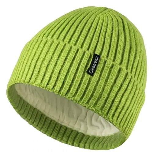 Ocatoma Beanie for Men Women Warm Winter Knit Cuffed Beanie Soft Warm Ski Hats Unisex 