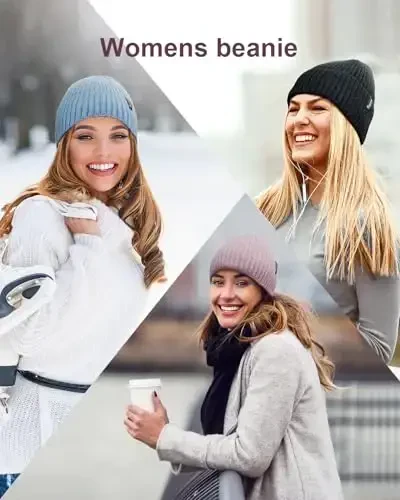 Ocatoma Beanie for Men Women Warm Winter Knit Cuffed Beanie Soft Warm Ski Hats Unisex - 5