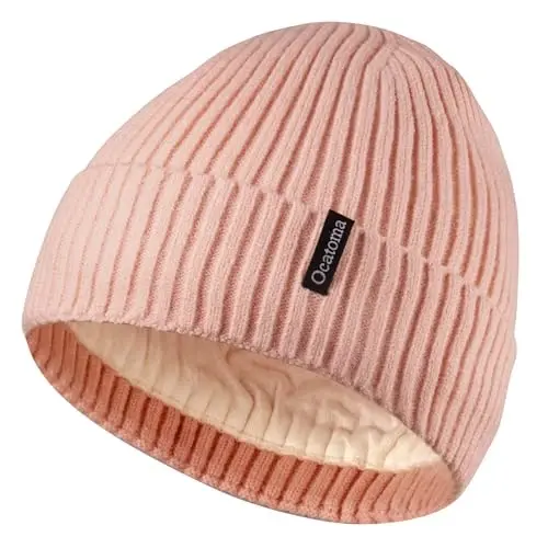 Ocatoma Beanie for Men Women Warm Winter Knit Cuffed Beanie Soft Warm Ski Hats Unisex 