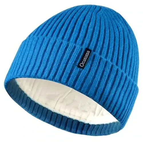 Ocatoma Beanie for Men Women Warm Winter Knit Cuffed Beanie Soft Warm Ski Hats Unisex - 1