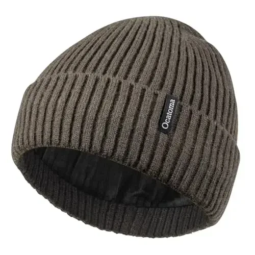 Ocatoma Beanie for Men Women Warm Winter Knit Cuffed Beanie Soft Warm Ski Hats Unisex 