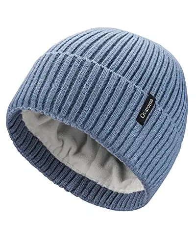 Ocatoma Beanie for Men Women Warm Winter Knit Cuffed Beanie Soft Warm Ski Hats Unisex 