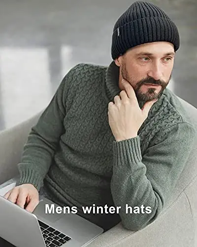 Ocatoma Beanie for Men Women Warm Winter Knit Cuffed Beanie Soft Warm Ski Hats Unisex - OCATOMA (1)
