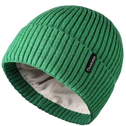 Ocatoma Erkaklar Ayollar uchun Beanie Qishki iliq Trikotaj Manjetli Beanie Yumshoq Iliq Chang'i Shapkalar Unisex - OCATOMA