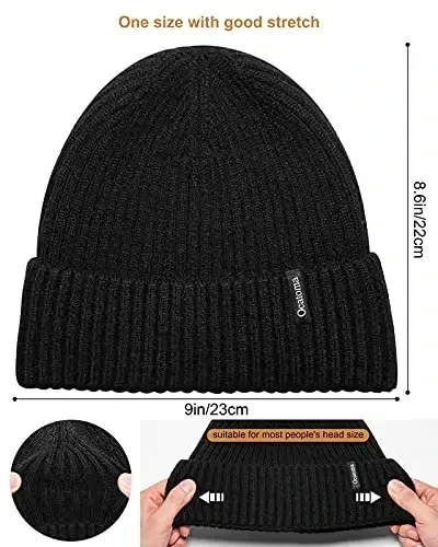 Ocatoma erkaklar ayollar uchun issiq qishki trikotaj manjetli yumshoq issiq chang'i shapkalari Unisex - OCATOMA (1)
