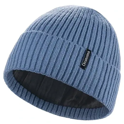 Ocatoma erkaklar ayollar uchun shapka Qishki iliq trikotaj manjetli yumshoq iliq chang'i shapkalari Unisex 