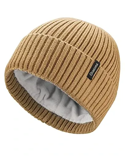 Ocatoma Beanie for Men Women Warm Winter Knit Cuffed Beanie Soft Warm Ski Hats Unisex - 1