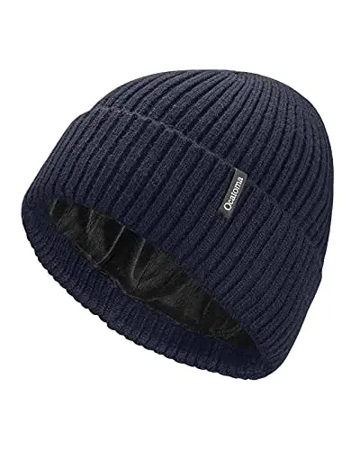 Ocatoma Beanie for Men Women Warm Winter Knit Cuffed Beanie Soft Warm Ski Hats Unisex 