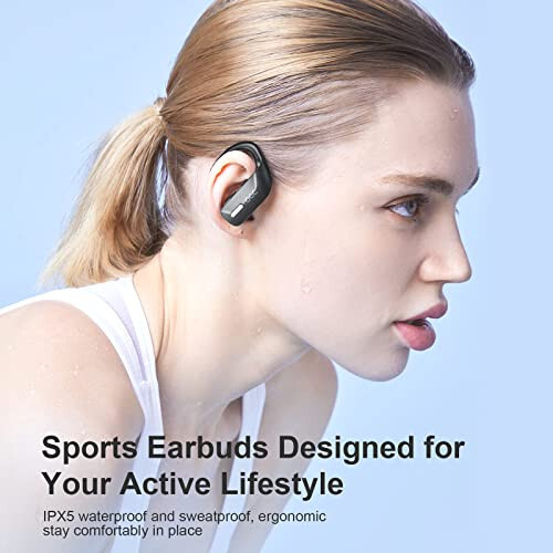 Occiam Wireless Earbuds Bluetooth Headphones 48H Play Back Earphones in Ear Waterproof with Microphone LED Display for Sports Running Workout Black - 6