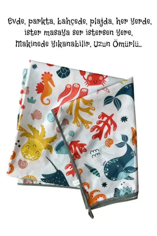 Ocean 145x100cm Liquid-proof Multi-Purpose Cover, Use it on the Floor or Table, Machine Washable - 2