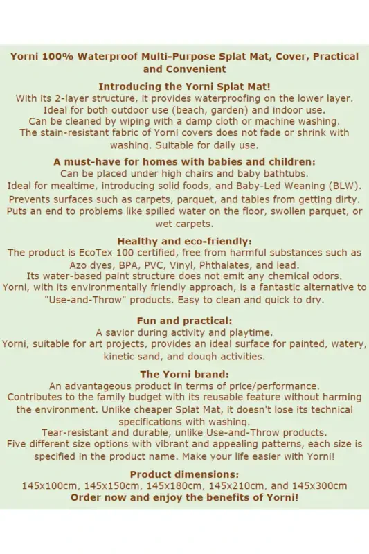 Ocean 145x100cm Liquid-proof Multi-Purpose Cover, Use it on the Floor or Table, Machine Washable - 4