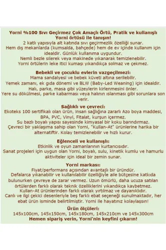 Ocean 145x100sm Suv O'tkazmaydigan Ko'p Maqsadli Dasturxon, Yerda yoki Stolda Ishlating, Mashinada Yuviladi - 3