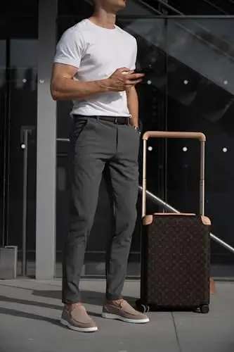 OCEAN AMELI Mens Slim Fit Pants - Stretch Cotton Chinos Pants - Casual Golf Business Skinny Dress Pants for Men - 4