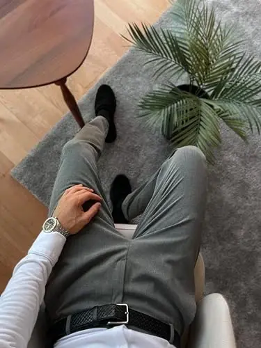 OCEAN AMELI Men's Slim Fit Pants - Stretch Cotton Chinos Pants - Casual Golf Business Skinny Dress Pants for Men - 2