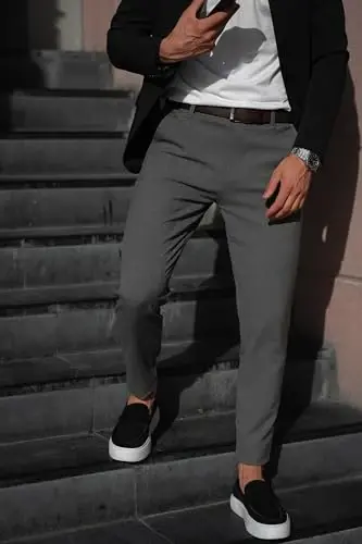 OCEAN AMELI Men's Slim Fit Pants - Stretch Cotton Chinos Pants - Casual Golf Business Skinny Dress Pants for Men - 3