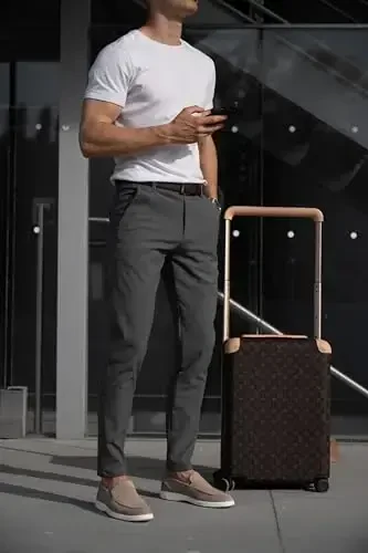 OCEAN AMELI Стильные клетчатые брюки для мужчин - Эластичные хлопковые брюки чинос - Повседневные гольф-брюки в клетку облегающего кроя для мужчин - MODAZONE (1)