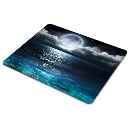 Ocean and Moon Mouse pad Moslashtirilgan sichqoncha kompyuterlar noutbuklar ofis stol aksessuarlari uchun sirpanmaydigan kauchuk asosli sichqoncha yostiqchalari - 4