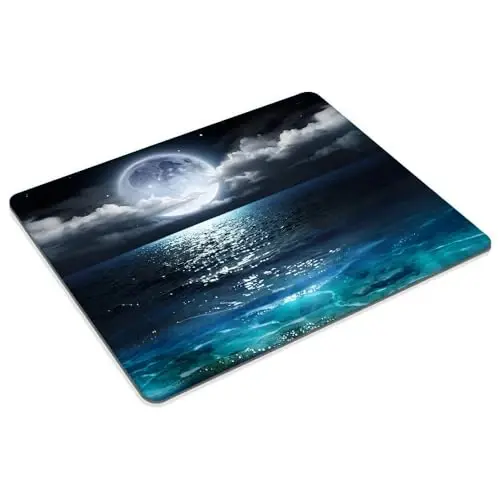 Ocean and Moon Mouse pad Moslashtirilgan sichqoncha kompyuterlar noutbuklar ofis stol aksessuarlari uchun sirpanmaydigan kauchuk asosli sichqoncha yostiqchalari - GOODSPROUT (1)