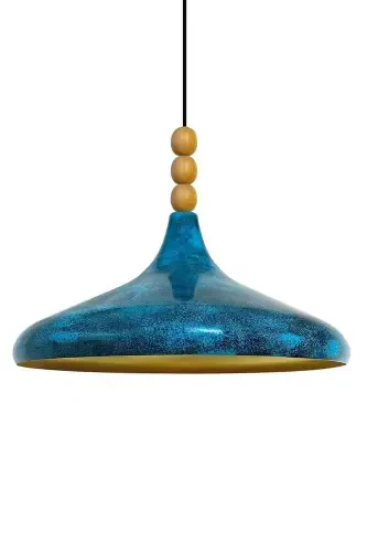 Ocean Champion Wooden Beaded Single Chandelier Pendant Living Room Kitchen Boutique Lamp - 6