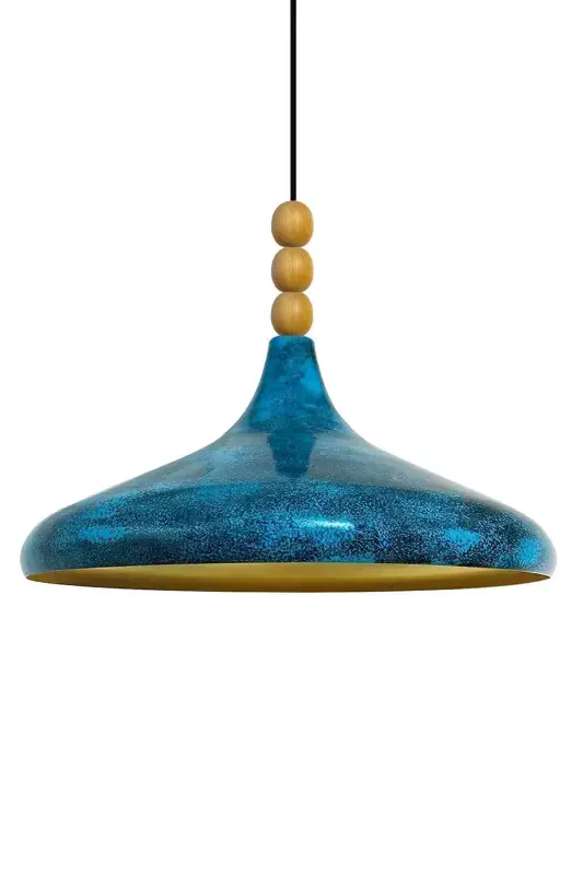 Ocean Champion Wooden Beaded Single Chandelier Pendant Living Room Kitchen Boutique Lamp - 6