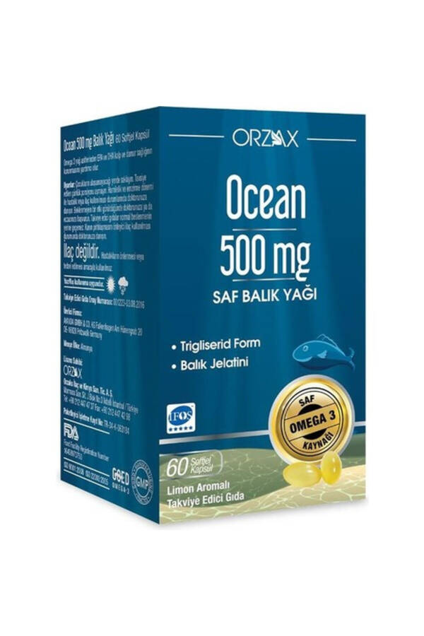 Ocean Omega 3 Balık Yağı 500 mg 60 Kapsül - 1