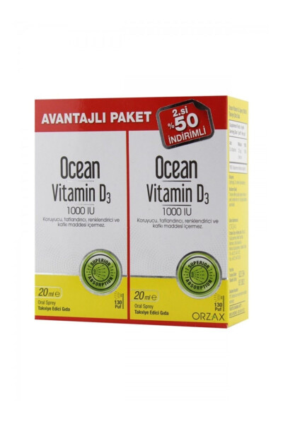 Ocean Vitamin D3 1000 IU 2 x 20 ml - OCEAN