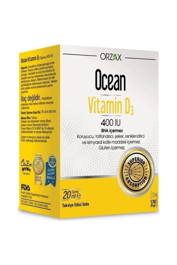 Ocean Vitamin D3 Spray 20ml 400 IU - 1