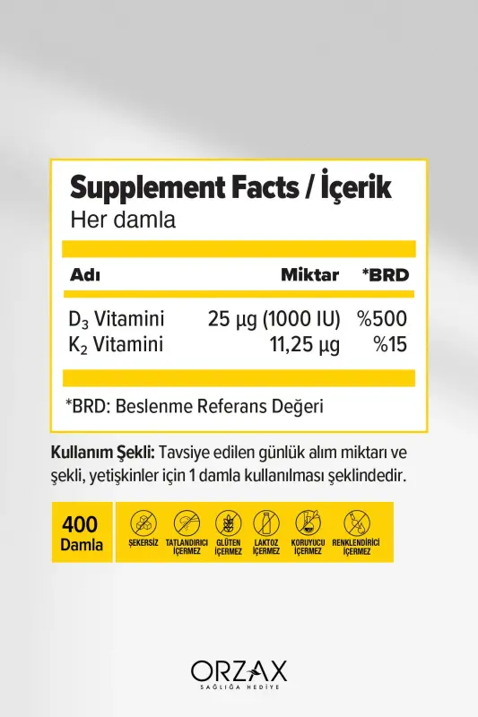 Ocean Vitamin D3k2 Tomchilari 20 Ml 2 ta Paket Afzallik To'plami - 2