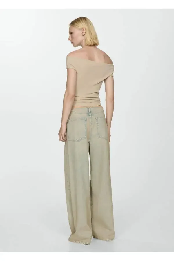 Очень широкие джинсовые брюки-клеш - 4