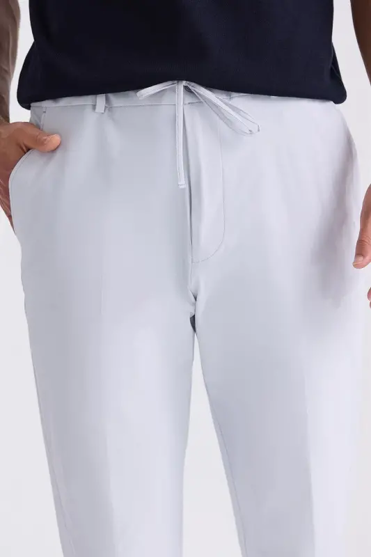 Och koʻk rangli Comfort Fit belbogʻli elastik jogger shimlar - 4