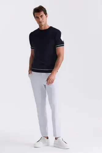 Och koʻk rangli Comfort Fit belbogʻli elastik jogger shimlar - 3