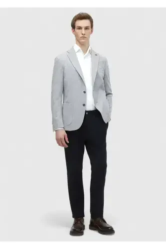 Och Kulrang Oddiy Ko'ylak Yelkali Slim Fit Jun Aralash Kurtka - RAMSEY (1)