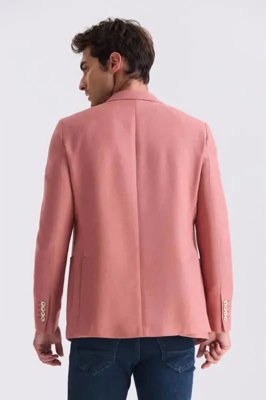 Och pushti Slim Fit O'tkir yoqali Yozgi Sport Jeketi - 4