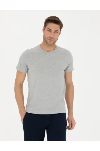 Ochiq kulrang melanj slim fit asosiy futbolka 50289335-VR091-992431 - 3