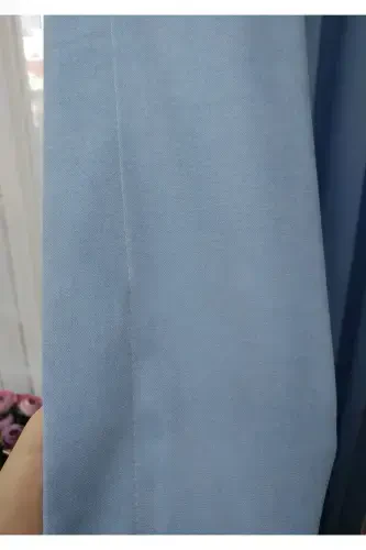 Ochiq moviy tekis rangli fon parda, plisiz tekis tikuv, ekstrafor burma, bitta qanot - ochiq moviy - 8