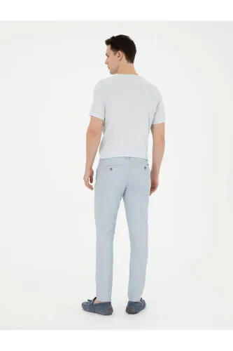 Ochqir ko'k ingichka o'tirgan kanvas shim - 3