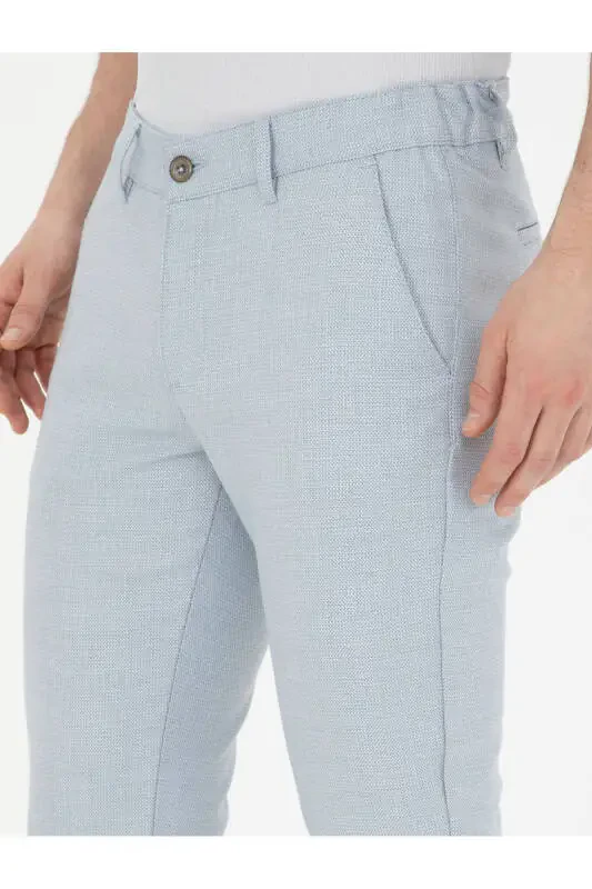 Ochqir ko'k ingichka o'tirgan kanvas shim - 5