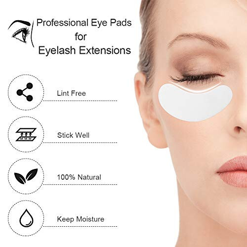 Ocim 100 Pairs Under Eye Pads, Eyelash Extension 100% Natural Hydrogel Patch Lash Gel Pad for Extensions supplies, Beauty Makeup Mask Kit - 2