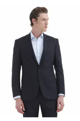 Очиқ мовий туз рангли, слим фит кесишдаги классик 100% пахта кўйлак - 4