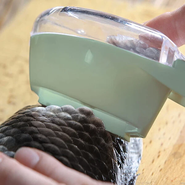 Fish Scale Remover Cleaner Kitchen Fish Scaler Fish Skin Graters Cleaning Peeler Scaler Scraper, Fast Remove Fish Skin for Kitchen Fish Cleaning Tools, Green - YIYI GUO