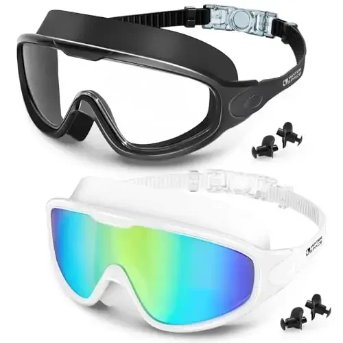 Очки для плавания Water Space Swim Goggles (2 шт.), для взрослых мужчин и женщин, антизапотевающие, с UV-защитой, герметичные, широкий обзор 180°, четкое зрение. - 1