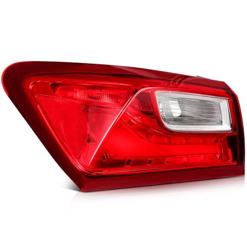 OCPTY Headlight Assembly Left Replacement for 2016-2020 for Chevy MALIBU Lens Color: Red Housing Color: Chrome - 1