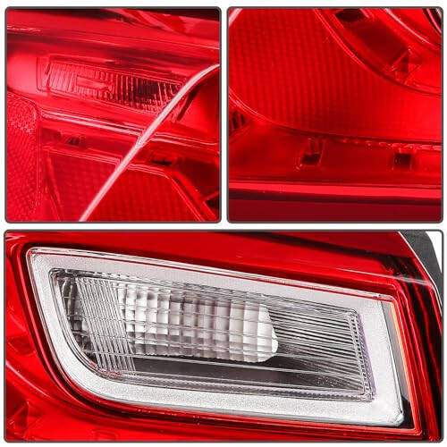 OCPTY Headlight Assembly Left Replacement for 2016-2020 for Chevy MALIBU Lens Color: Red Housing Color: Chrome - 5