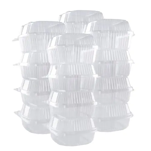 O’Creme Bakeable Plastic Mini Cake Pan with Container - Baking Pan With Non-Stick Silicone - Reusable Mold For Baking and Much More - and Clear Snap-Closure Container - 50 Cake Pans + 50 Containers - 3